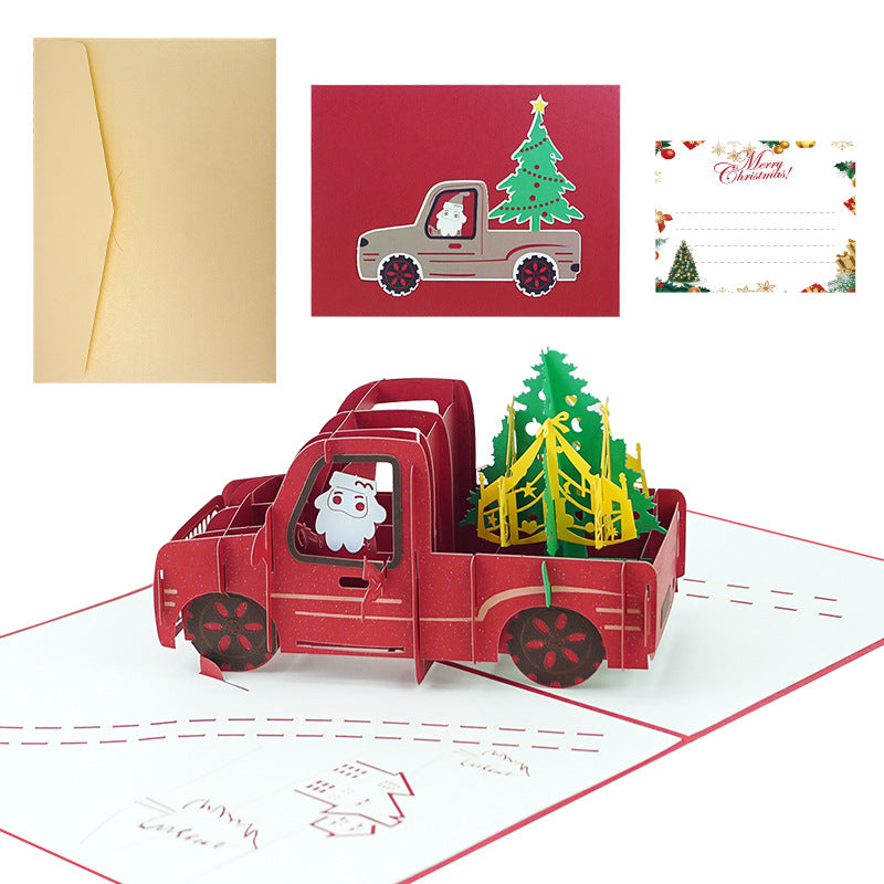 3D three-dimensional Christmas card creative Christmas Eve gift blessing Christmas envelope custom bronzing