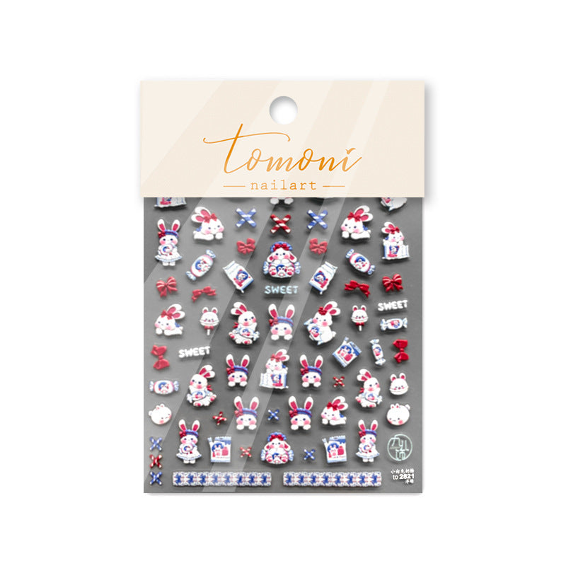 365nails: "Sweet Red Bow Bunny" – nail art stickers