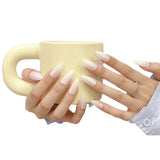 Uñas postizas hechas a mano (2025), populares, con luz de luna blanca, sencillas y versátiles, con fototerapia | 365nails