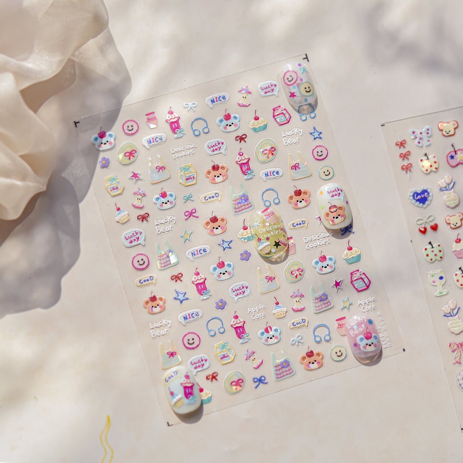 Cute Pastel Toy Collection: "Sweet Toy Box" – 3D Embossed Nail Sticker