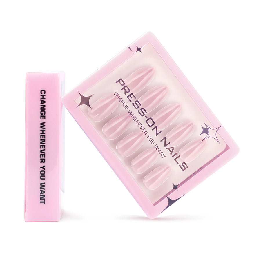 Faux ongles courts forme amande, couleur unie simple — manucure haut de gamme, réutilisables, vente en gros