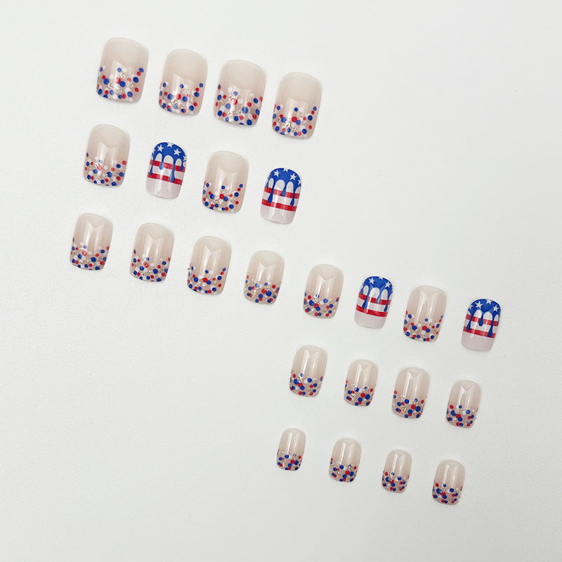 365nails: "Gingham Gala" – Retro Printed Plaid & French Short Oval Nails