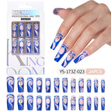Press on nails fake nail patch extension nail Spice Girl medium rectangle removable 24 pieces with drill manicure