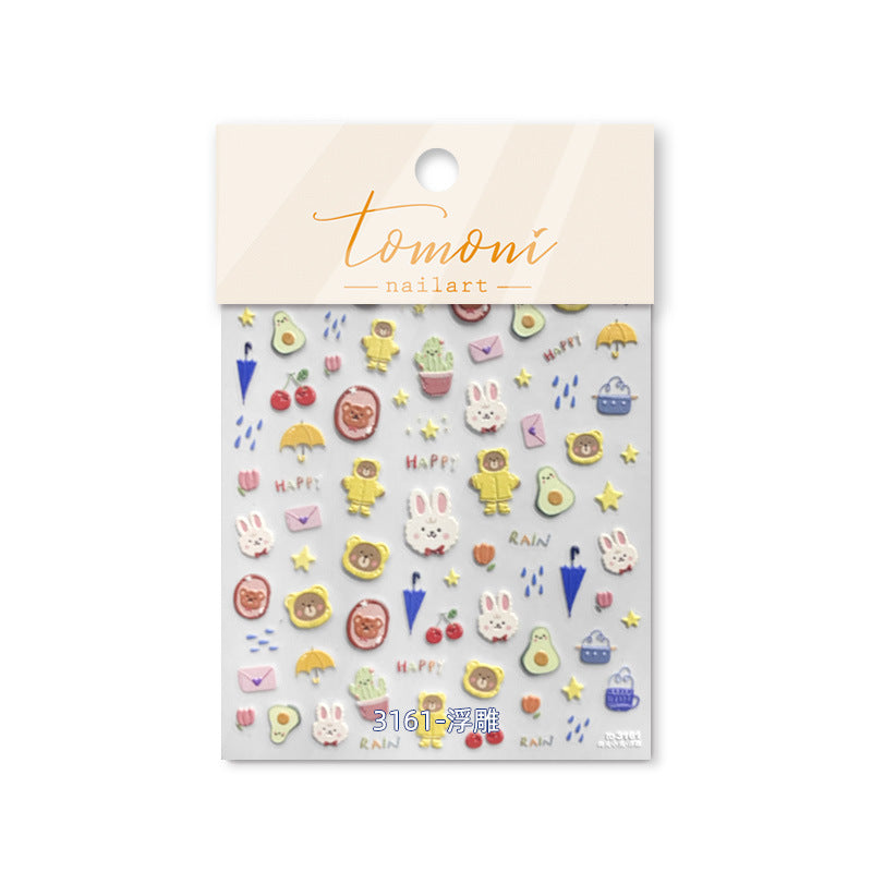 365nails: "Rainy Day Animal and Plant" – nail art stickers