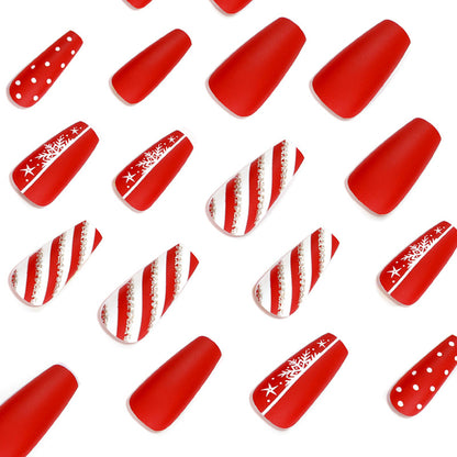 nails piece finished product wholesale Christmas snowflake polka dot press on nails piece wholesale nails patch wholesale nails piece fake nails｜365nails