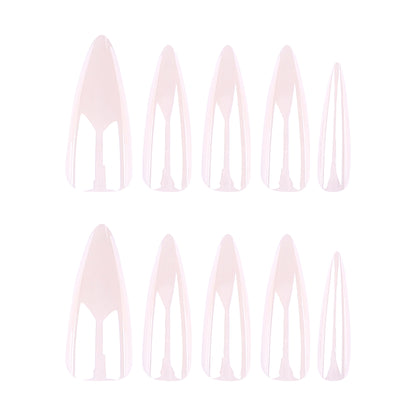 Factory direct sales press-on nails aurora solid color fake nail simple nail piece  hot-selling long-pointed nail piece｜365nails