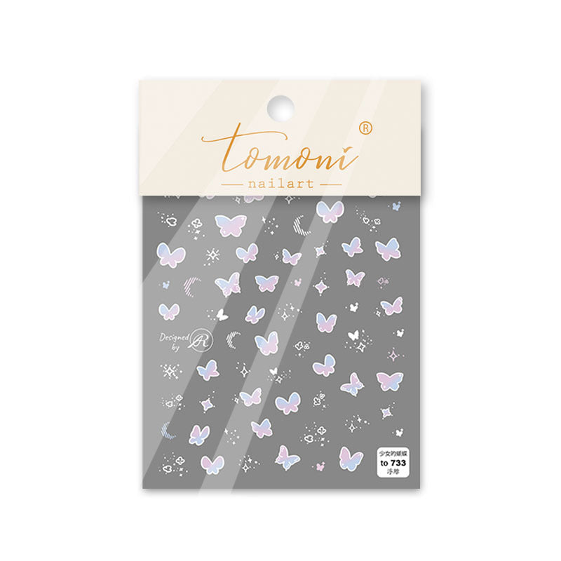 Holographic Pink Bunny Nail Stickers – 5D Embossed Cute Animal Set