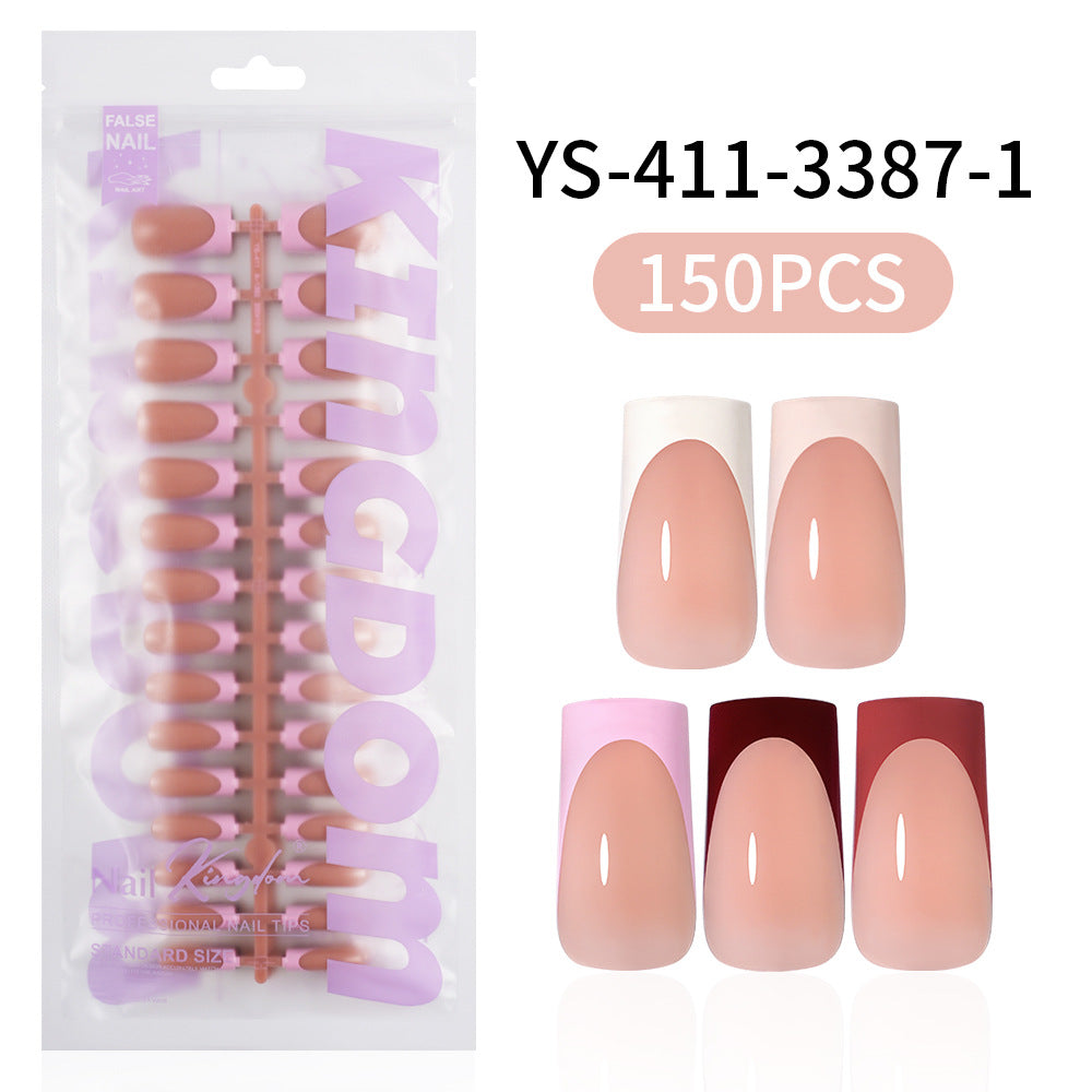 Nail Tips press on nails  explosion five-color French manicure glossy high-end square removable patch fake nail nail piece