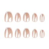High sense manicure 30 pieces boxed coated fake nails simple French white edge wearing nail fake nails