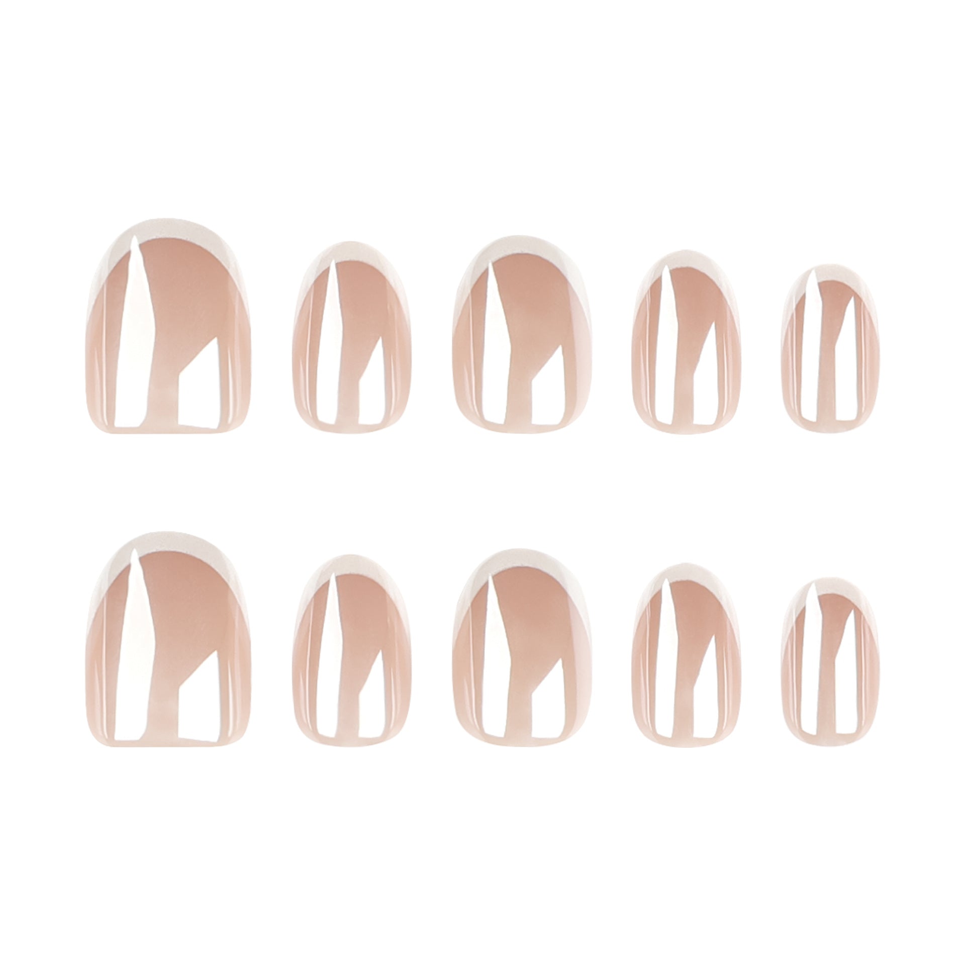 High sense manicure 30 pieces boxed coated fake nails simple French white edge wearing nail fake nails