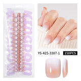 Nail Tips Europe and the United States  gradual change press on nails, simple water drop nail spray removable fake nail 150 pieces prefabricated nail