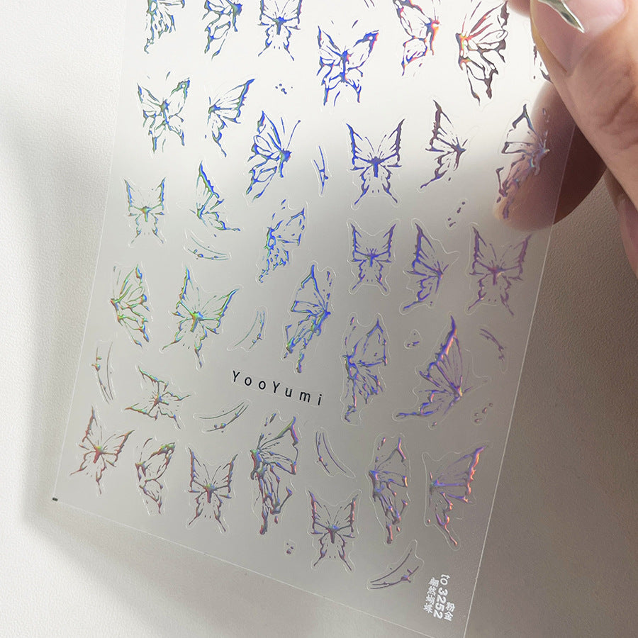 365nails: "Metallic Butterfly and Tulip" – nail art stickers