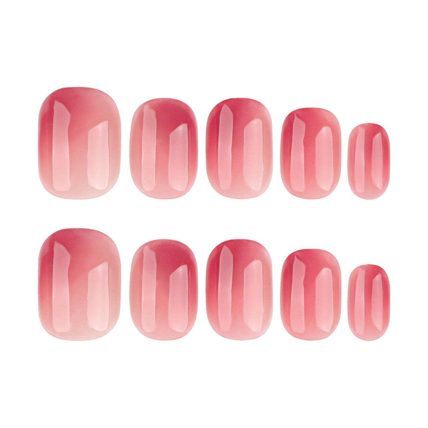 Soft Blush Red Sheer Nails with Natural Gloss Finish