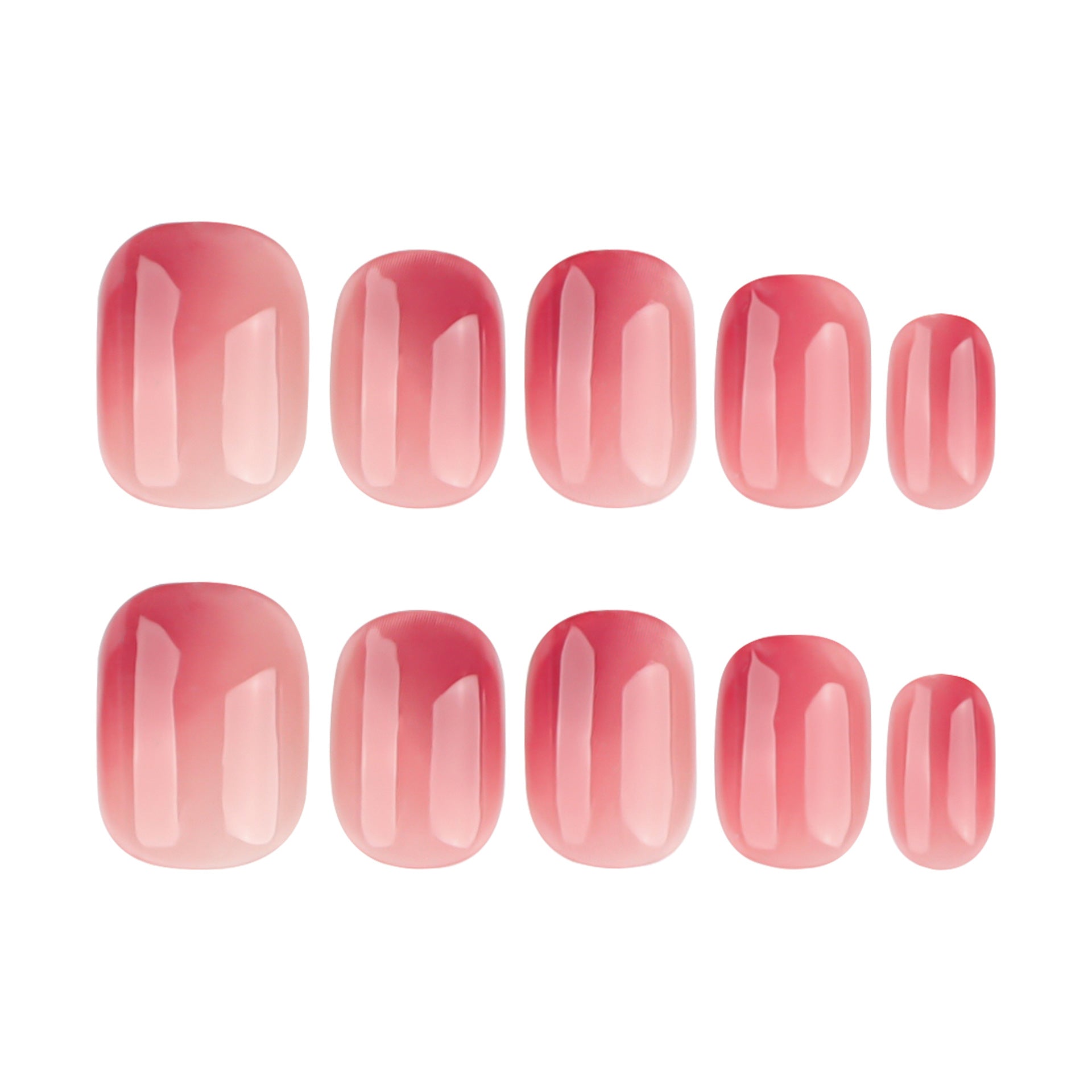 Soft Blush Red Sheer Nails with Natural Gloss Finish