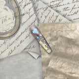 Aurora Crushed Ice Amethyst Butterfly Diamond Long Coffin Shape press on nail