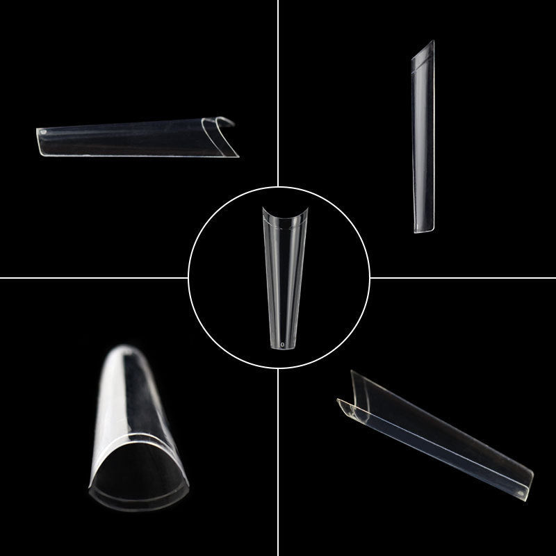 Nail Tips Press on nails piece, denim nail 240 pieces, boxed extended trapezoidal seamless transparent semi-patch nail piece