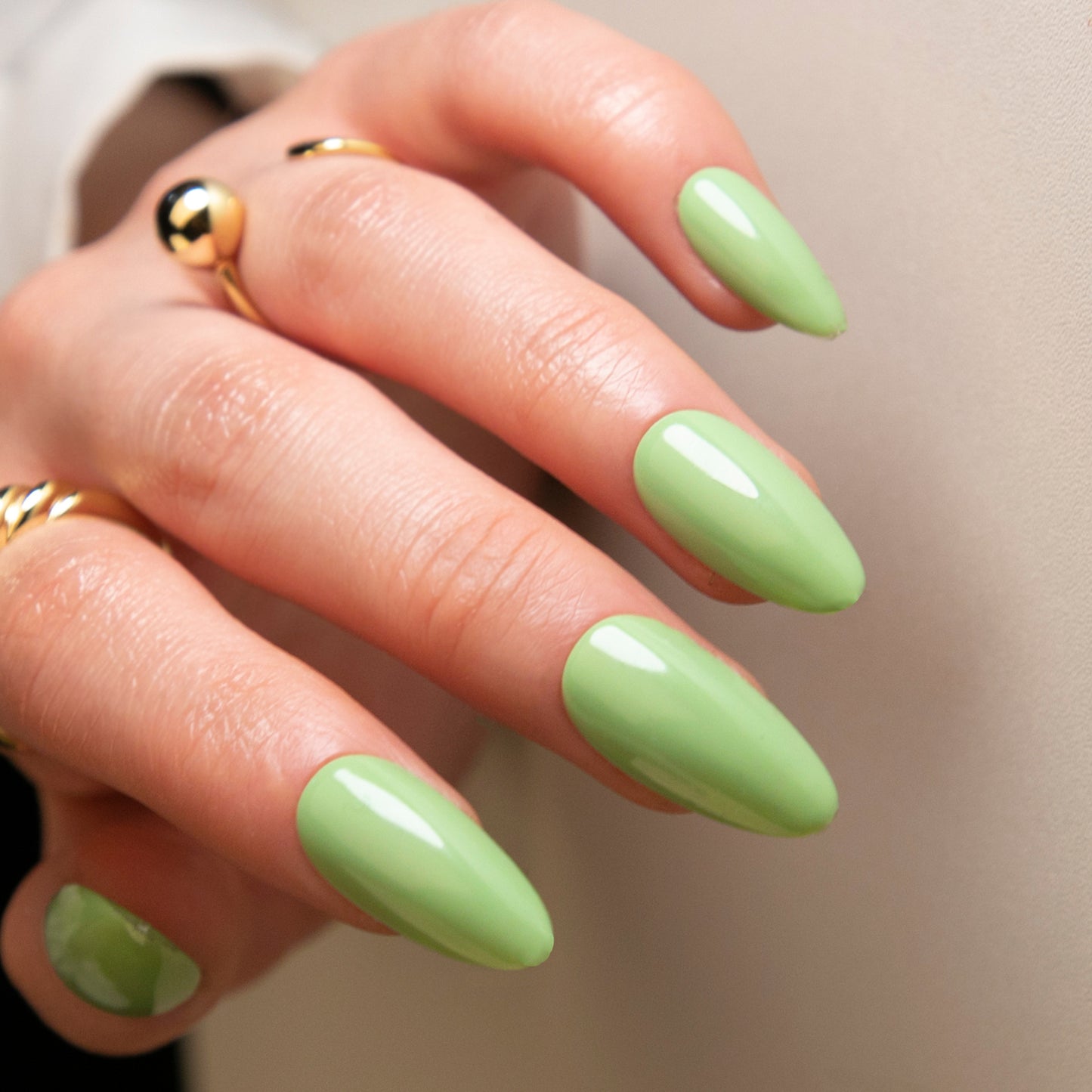 Popular color solid color manicure fake nail almond glossy wearable wearable nail removable nail piece｜365nails