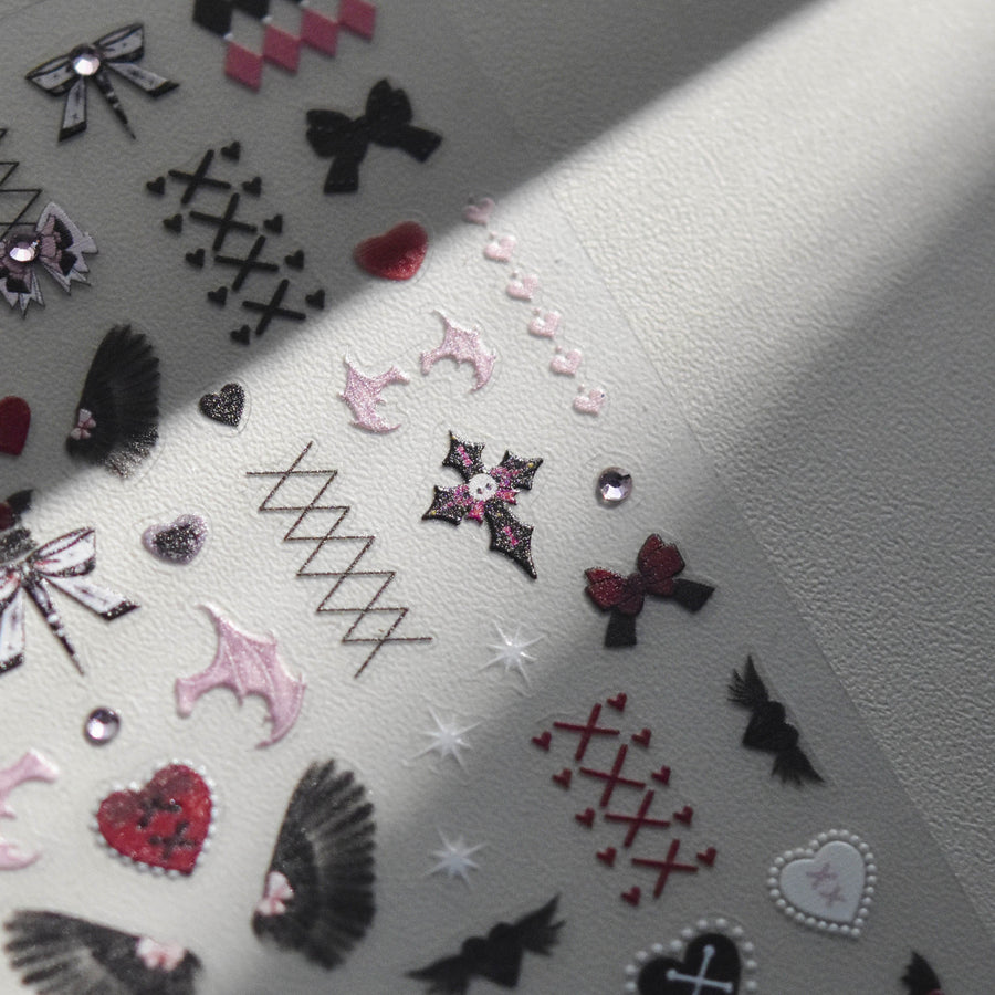 365nails: "Gothic Angel Wing Bat Cross" –Nail Art Stickers
