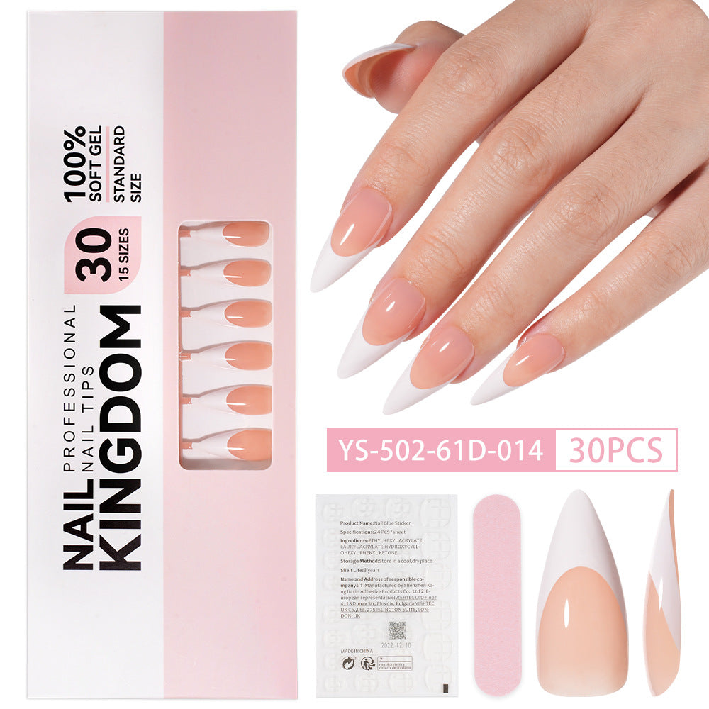 Nail tips French press on nails, simple long ladder manicure removable fake nails 120 pieces, prefabricated nail wholesale