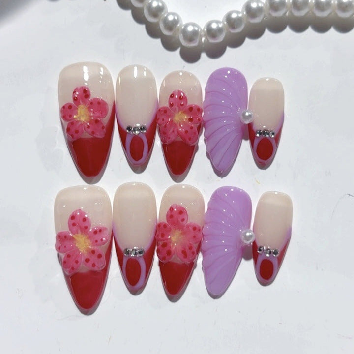 Sakura Dream: "Cherry Petal" – Almond Press-On Nails