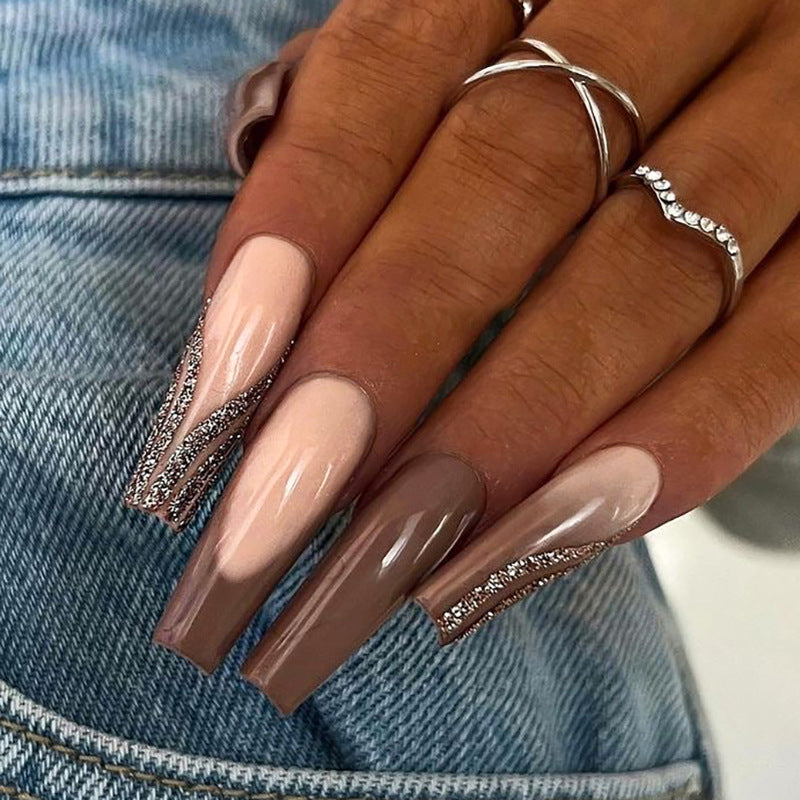 French  manicure tablets  long ballet  nail stickers Finished solid color  tablets｜365nails