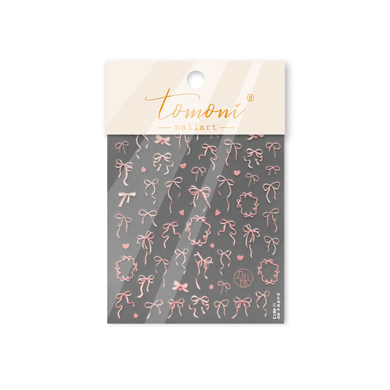 365nails: "섬세한 핑크 리본" – 네일 아트 스티커