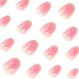 Pink Dotted Gradient Cute Press On Nails