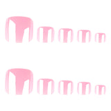 Pink solid color sweet & chic press-on toenails - glittering, electroplated, and dazzling