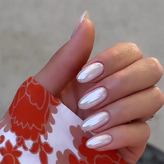 Wear fake nail pads White laser nail pads Removable nail pads Wholesale nail patches Wearable nail stickers｜365nails