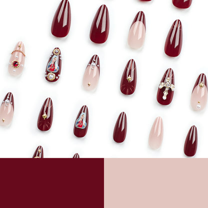 Europe and the United States popular nail art  cross flash diamond explosion flash wearable  finished product wholesale star and moon ｜365nails