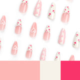 Gentle and sweet wind manicure tablets, fake nail love, strawberry wearing nail nail tablets Xiaohongshu nail stickers
