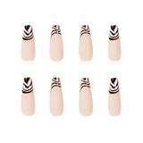 Black and white markings French False nail Wear Nail Art Finished Fake Nail Nail Patch Nail Patch ｜365nails