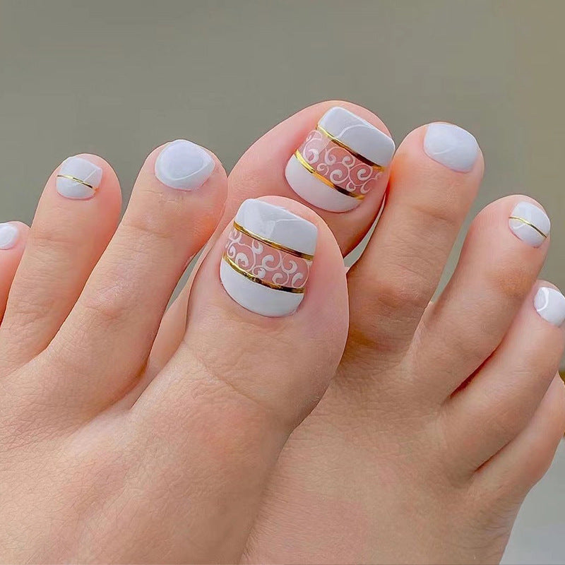 可穿戴趾甲貼 甲貼 可移除 美白 假趾甲 成品 批發｜365nails