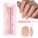 Hot-selling French-style armor, simple spray oil-shiny patch manicure removable trapezoidal nail piece 120 pieces in a box