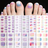 Semi-Cured Gel Nail Strips Gradient Bloom 3D Foil Toe Design (MOQ=3)