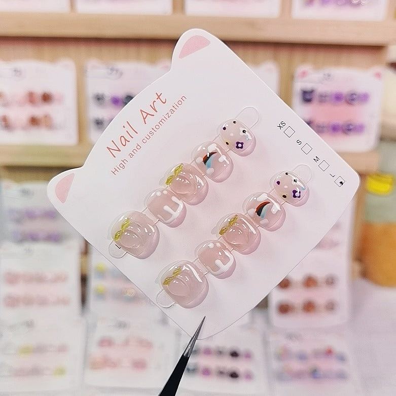 Fart Peach 彩虹粉彩可愛兒童穿戴甲