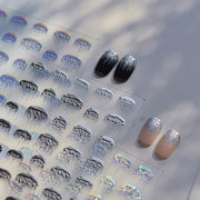 365nails: 홀로그램 프렌치 팁 드립 입체 세트 네일 스티커