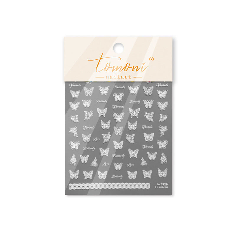 365nails: "White Lace and Heart" – nail art stickers