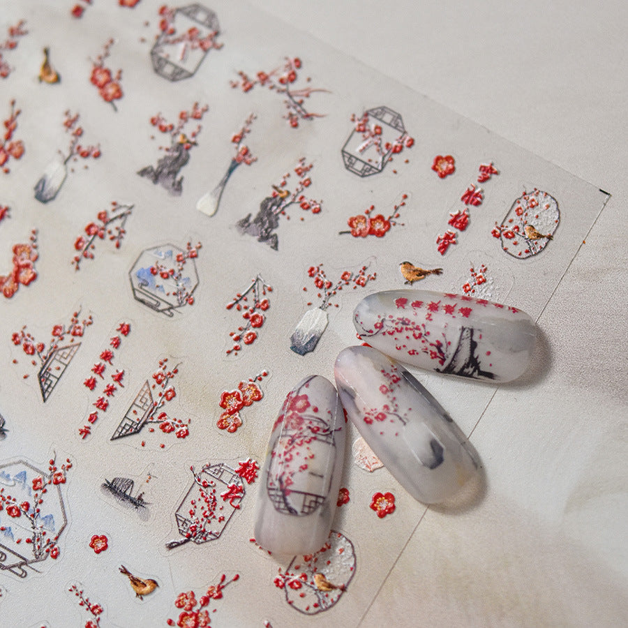 365nails: "Paisagem de Ameixeira em Flor Chinesa" – adesivos para unhas
