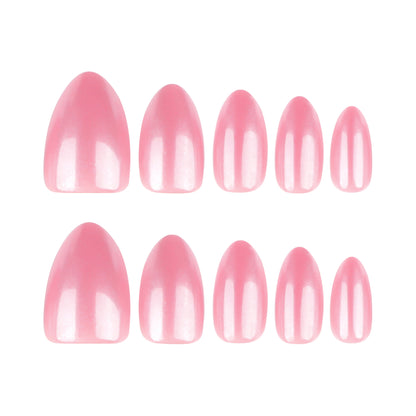 30 boxed high-end magic mirror powder almond short press-on nails