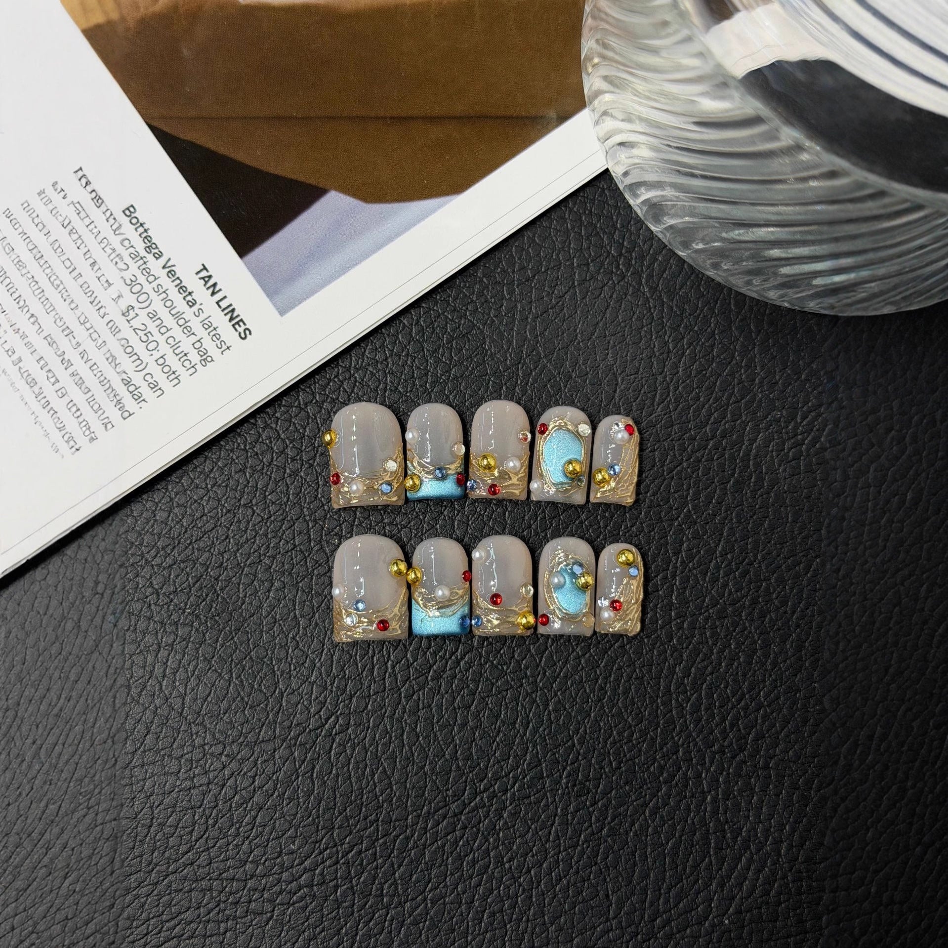 365nails: "Desert Mirage" – 3D 카멜 & 모래언덕 수제 숏 스퀘어형 네일