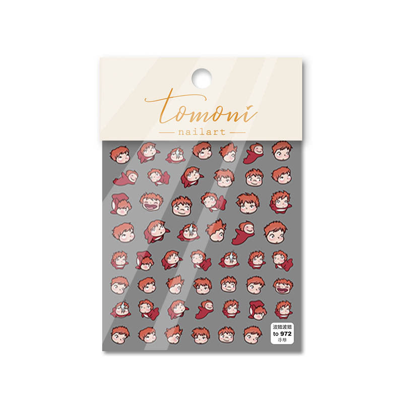 Doraemon Nail Stickers – 5D Embossed Classic Cartoon Set