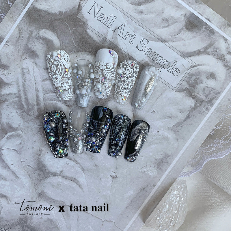 White Lace Damask – 5D Embossed Elegant Accent Set