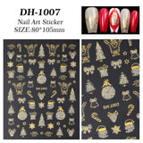 Bronzing glitter christmas nail art sticker flat adhesive snowman christmas DIY nail sticker jewelry DH