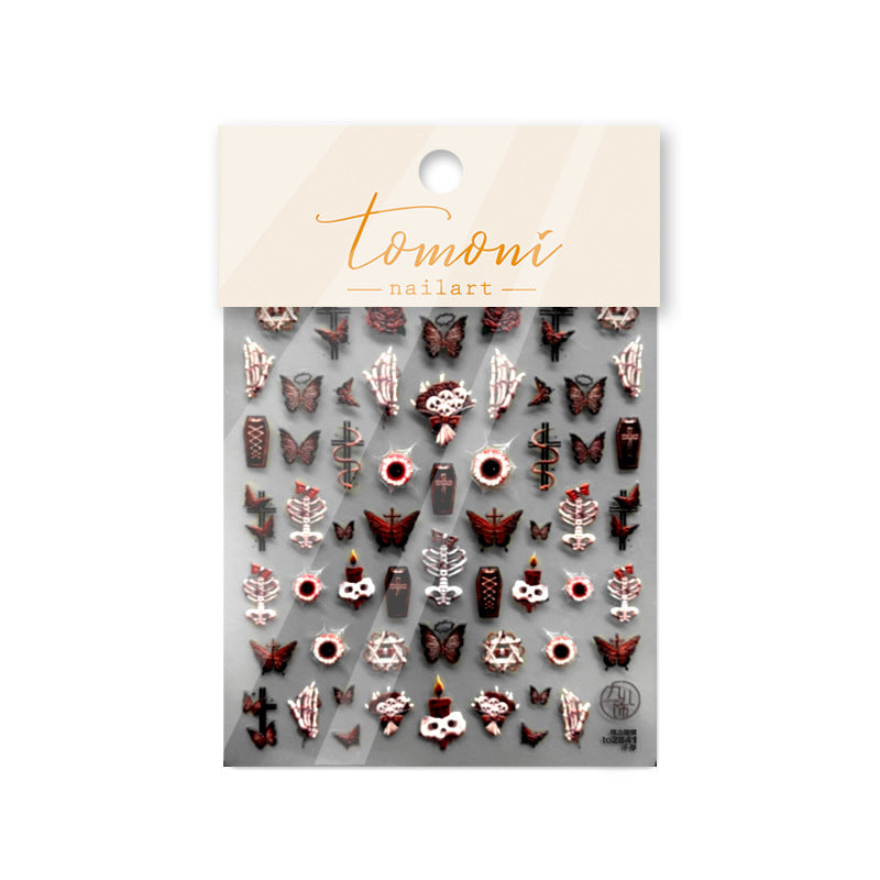 365nails: "Gothic Dark Skeleton Coffin Butterfly" – nail art stickers