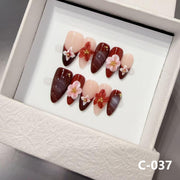 365nails：「絲絨綻放」— 3D 立體花卉 手工製 尖形 穿戴甲