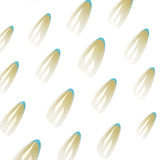 Unhas postiças atacado, unhas postiças, borda azul francesa, mudança gradual, unhas postiças atacado, unhas postiças｜365nails