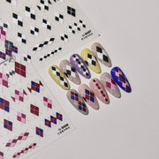 Argyle Plaid Embossed: "Vintage Preppy" – 5D Embossed Nail Sticker