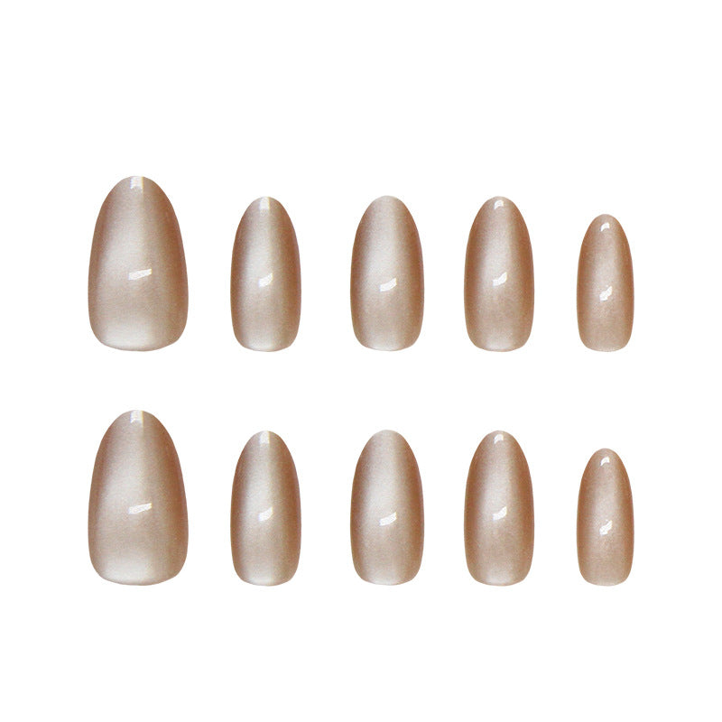 Nail Tips  prefabricated nail ice transparent coffee color clean and simple solid color cat eye  nail art tablets 30 pieces｜365nails