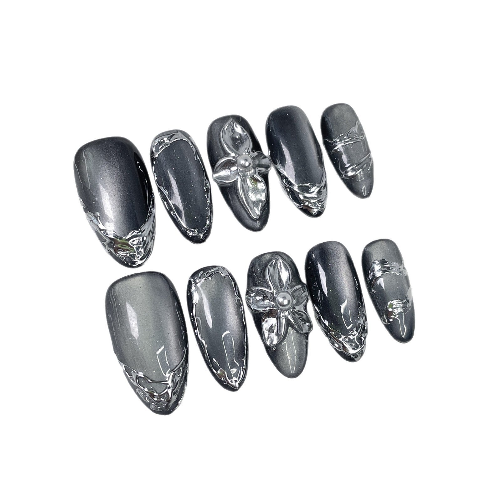 Lunar Chrome Series Press-On Nails